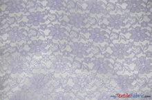 Load image into Gallery viewer, Raschel Lace Fabric | 60&quot; Wide | Vintage Lace Fabric | Bridal Lace, Decoration, Curtain, Tablecloth | Boutique Lace Fabric | Floral Lace Fabric | Fabric mytextilefabric Yards Lavender 