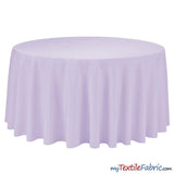 108" Round Polyester Seamless Tablecloth | Sold by Single Piece or Wholesale Box | Fabric mytextilefabric By Piece Lavender 