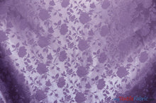 Load image into Gallery viewer, Satin Jacquard | Satin Flower Brocade | Sample Swatch 3&quot;x3&quot; | Fabric mytextilefabric Sample Swatches Lavender 
