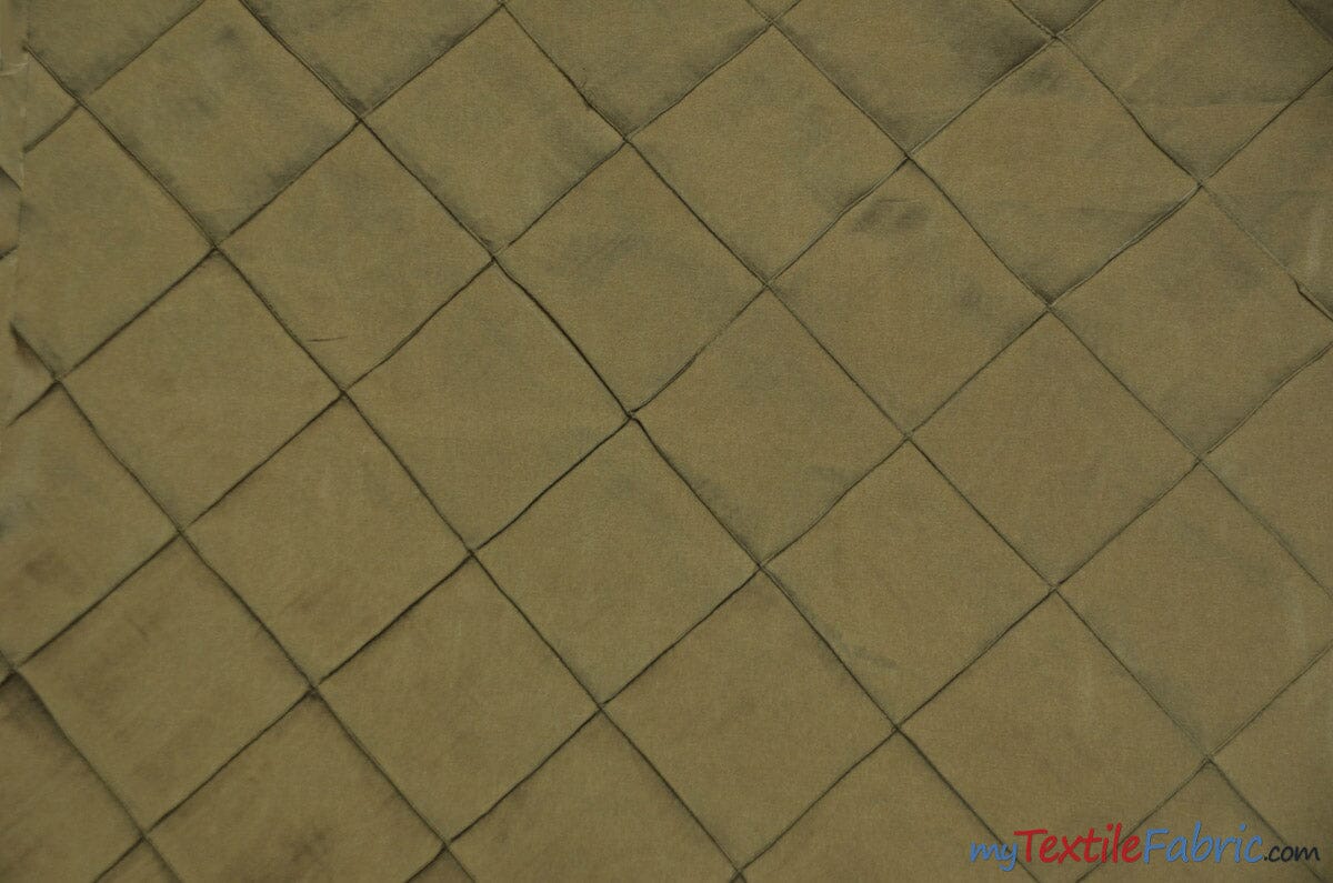 Taffeta Pintuck Fabric | 4"x4" Diamond | Diamond Taffeta Fabric | 58" Wide | Multiple Colors | Continuous Yards | Fabric mytextilefabric Yards Light Brown 