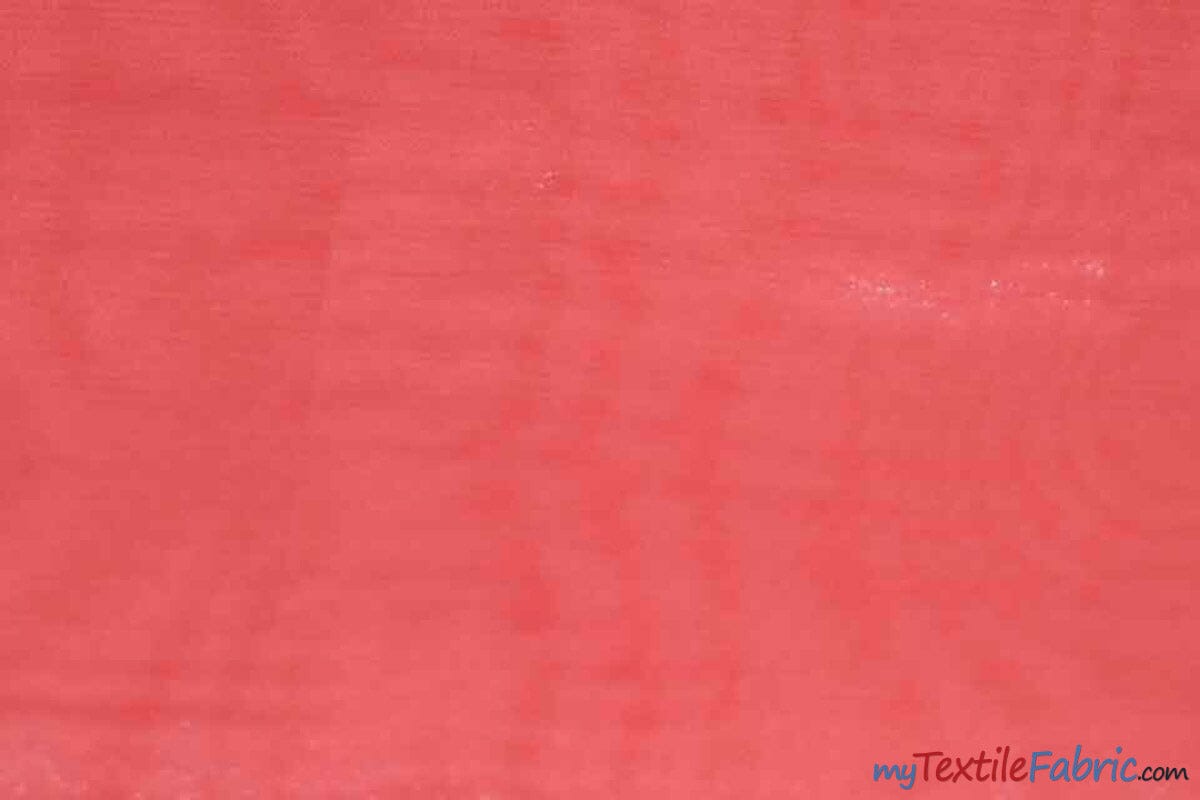 Crystal Organza Fabric | Sparkle Sheer Organza | 60" Wide | Wholesale Bolt | Multiple Colors | Fabric mytextilefabric Bolts Light Coral 