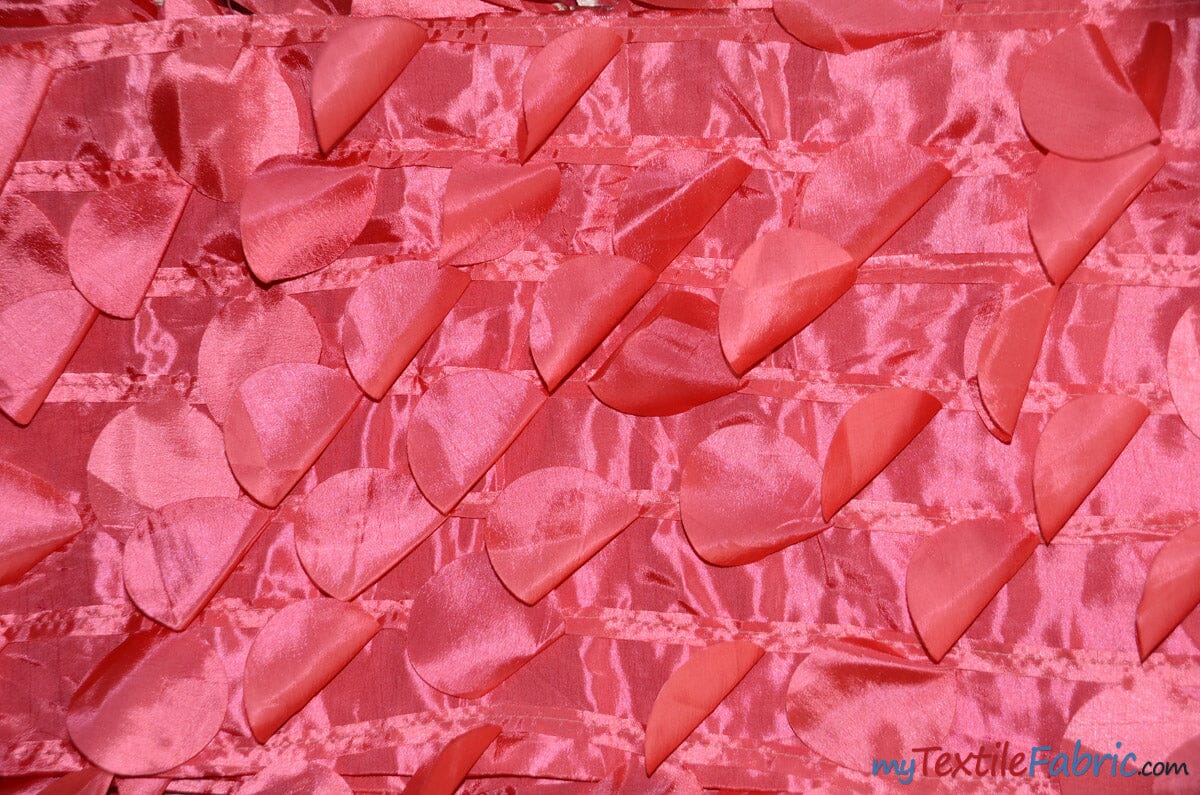 Petal Taffeta Fabric | Hanging Round Petal Taffeta | 57" Wide | Multiple Colors Fabric mytextilefabric Yards Light Coral 