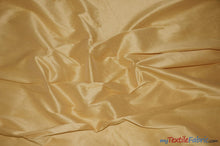 Load image into Gallery viewer, Polyester Silk Fabric | Faux Silk | Polyester Dupioni Fabric | Sample Swatch | 54&quot; Wide | Multiple Colors | Fabric mytextilefabric Sample Swatches Light Gold 
