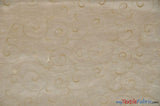 Swirl Organza Fabric | Embroidered Swirl Sheer | 54" Wide | Multiple Colors | Fabric mytextilefabric Yards Light Gold 