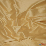 Load image into Gallery viewer, Polyester Silk Fabric | Faux Silk | Polyester Dupioni Fabric | Continuous Yards | 54&quot; Wide | Multiple Colors | Fabric mytextilefabric Yards Light Gold 
