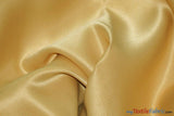 L'Amour Satin Fabric | Polyester Matte Satin | Peau De Soie | 60" Wide | Continuous Yards | Wedding Dress, Tablecloth, Multiple Colors | Fabric mytextilefabric Yards Light Gold 