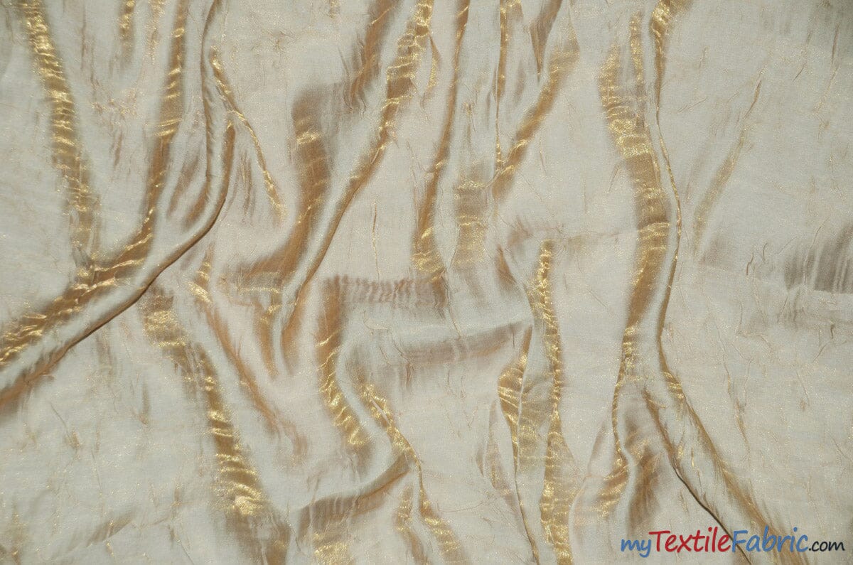 Iridescent Crush Shimmer Fabric | Iridescent Fabric | 54" Wide | Multiple Colors | Wholesale Bolt | Fabric mytextilefabric Bolts Light Gold 