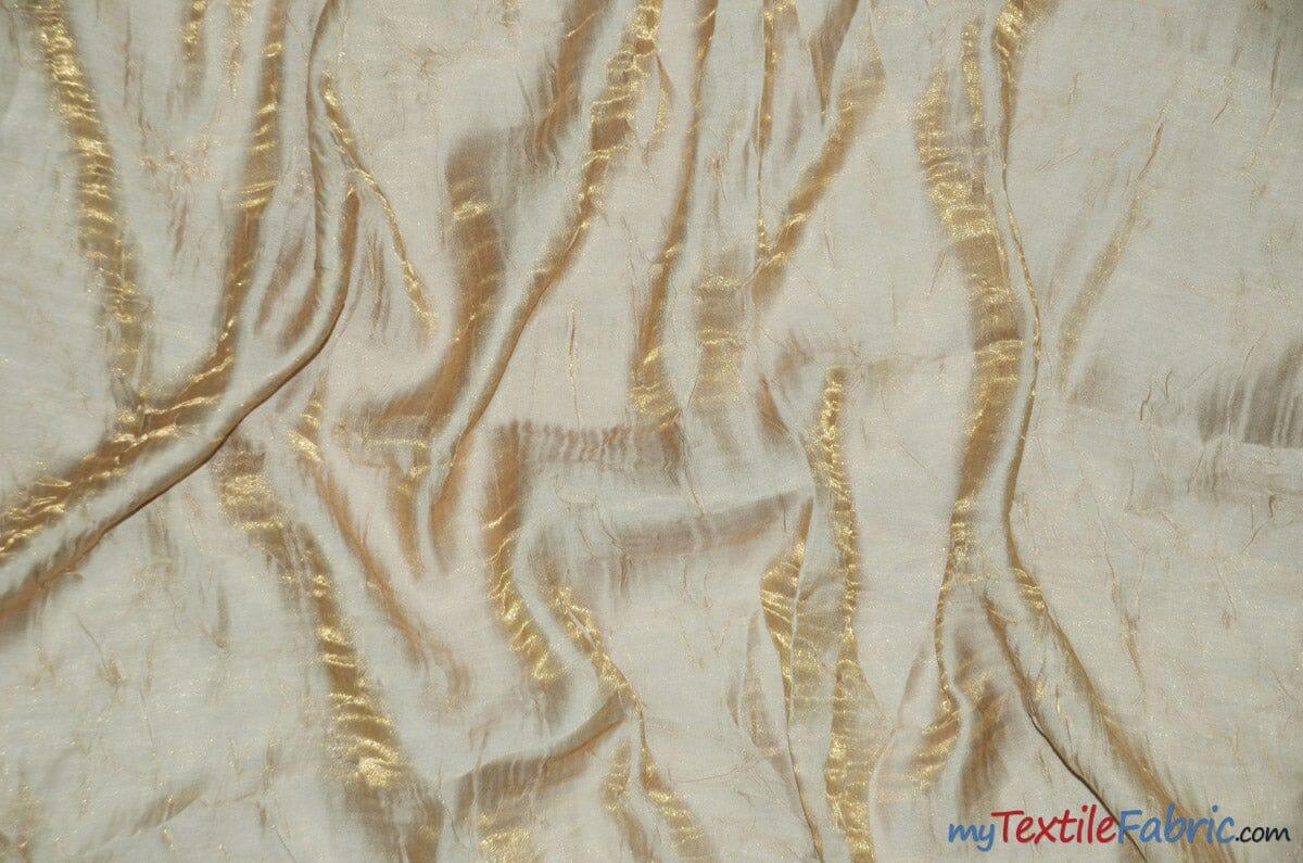 Iridescent Crush Shimmer Fabric | Iridescent Fabric | 54" Wide | Multiple Colors | Continuous Yards | Fabric mytextilefabric Yards Light Gold 