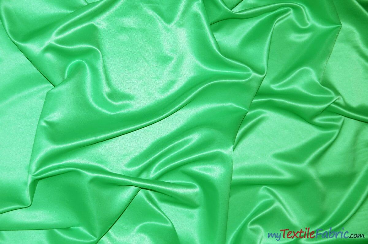 L'Amour Satin Fabric | Polyester Matte Satin | Peau De Soie | 60" Wide | Continuous Yards | Wedding Dress, Tablecloth, Multiple Colors | Fabric mytextilefabric Yards Light Green 