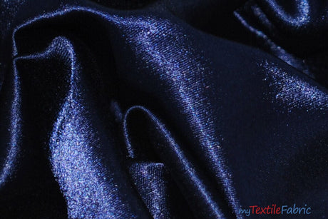 Superior Quality Crepe Back Satin | Japan Quality | 60" Wide | Sample Swatch | Multiple Colors | Fabric mytextilefabric Sample Swatches Light Navy Blue 