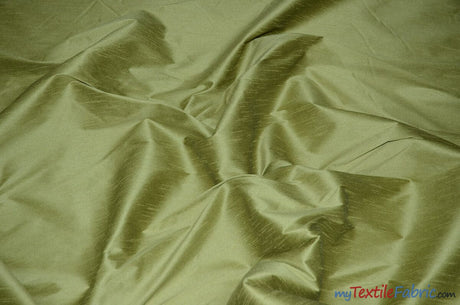 Polyester Silk Fabric | Faux Silk | Polyester Dupioni Fabric | Sample Swatch | 54" Wide | Multiple Colors | Fabric mytextilefabric Sample Swatches Light Olive 