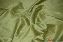 Load image into Gallery viewer, Polyester Silk Fabric | Faux Silk | Polyester Dupioni Fabric | Continuous Yards | 54&quot; Wide | Multiple Colors | Fabric mytextilefabric Yards Light Olive 