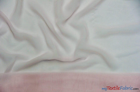 Chiffon Fabric | Super Soft & Flowy | 60" Wide | By the Continuous Yard | Multiple Colors | Fabric mytextilefabric Yards Light Pink 