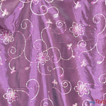 Load image into Gallery viewer, Aurora Taffeta Embroidery | Embroidered Floral Taffeta | 54&quot; Wide | Multiple Colors | Fabric mytextilefabric Yards Light Plum 
