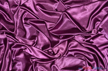 Load image into Gallery viewer, Charmeuse Satin Fabric | Silky Soft Satin | 60&quot; Wide | Continuous Yards | Multiple Colors | Fabric mytextilefabric Yards Light Plum 