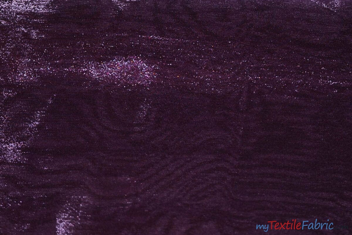 Crystal Organza Fabric | Sparkle Sheer Organza | 60" Wide | Sample Swatch | Multiple Colors | Fabric mytextilefabric Sample Swatches Light Plum 
