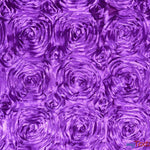 Load image into Gallery viewer, Rosette Satin Fabric | Wedding Satin Fabric | 54&quot; Wide | 3d Satin Floral Embroidery | Multiple Colors | Wholesale Bolt | Fabric mytextilefabric Bolts Light Purple 
