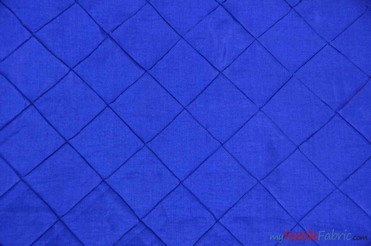 Taffeta Pintuck Fabric | 4"x4" Diamond | Diamond Taffeta Fabric | 58" Wide | Multiple Colors | Continuous Yards | Fabric mytextilefabric Yards Light Royal Blue 