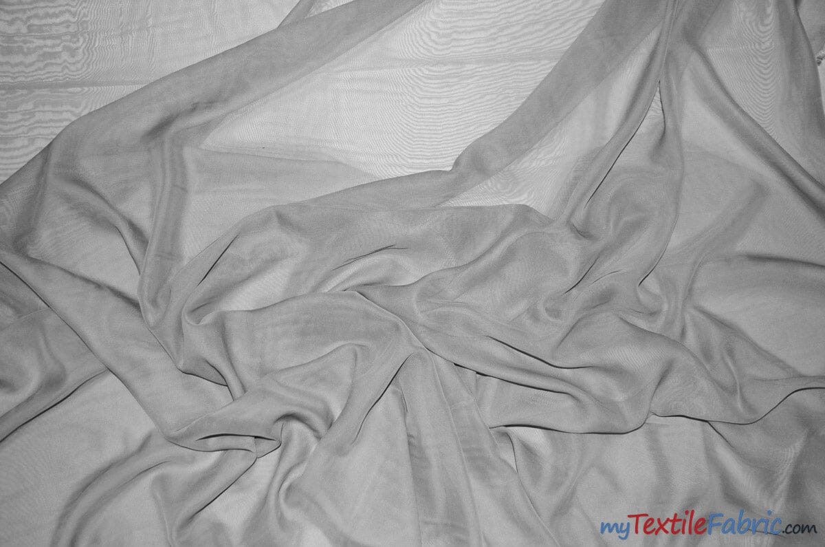 Two Tone Chiffon Fabric | Iridescent Chiffon Fabric | 60" Wide | Clean Edge | Multiple Colors | Wholesale Bolt | Fabric mytextilefabric Bolts Light Silver 