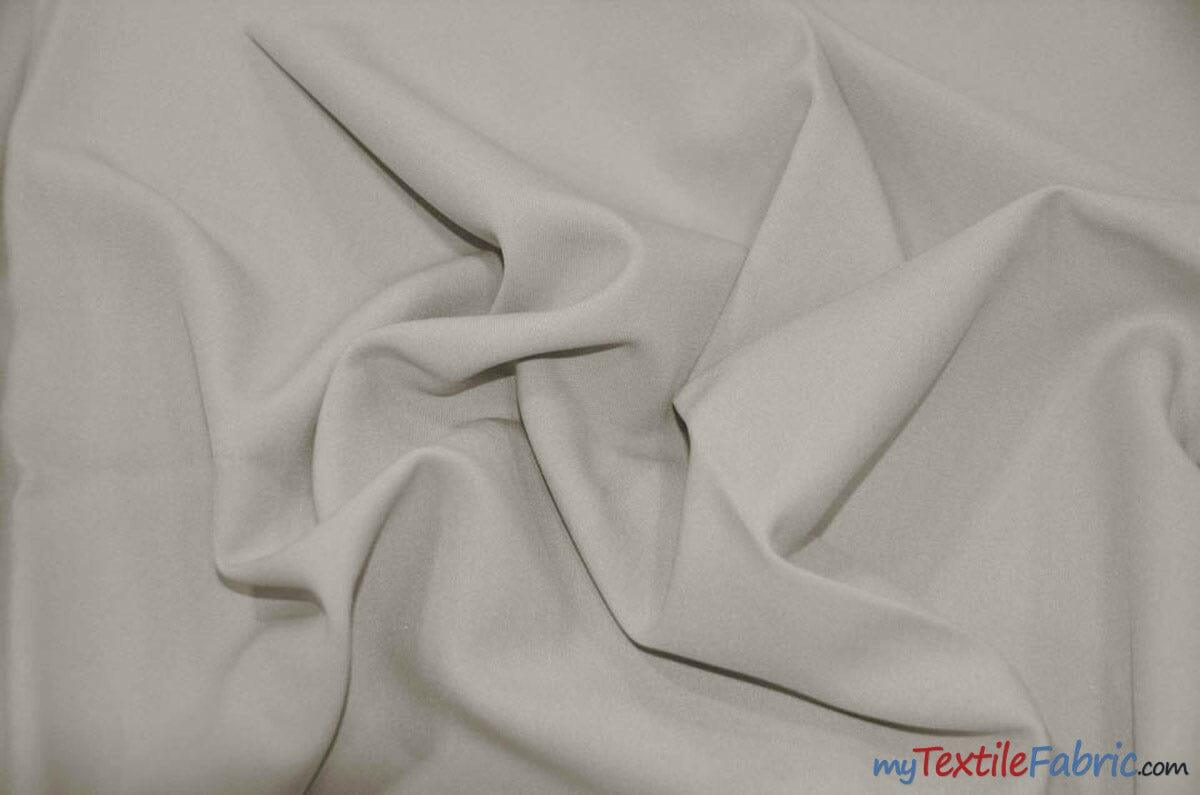 60" Wide Polyester Fabric Wholesale Bolt | Visa Polyester Poplin Fabric | Basic Polyester for Tablecloths, Drapery, and Curtains | Fabric mytextilefabric Bolts Light Silver 