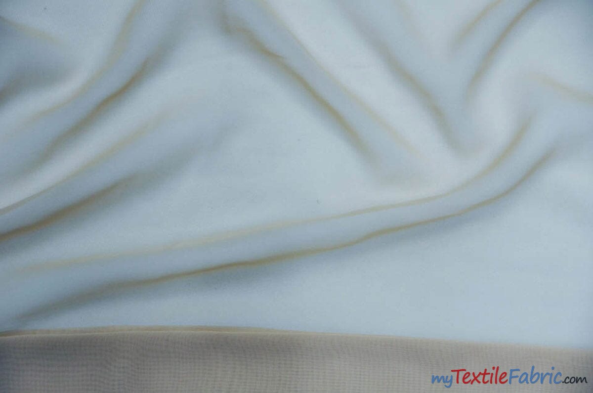 Chiffon Fabric | Super Soft & Flowy | 60" Wide | Sample Swatch | Fabric mytextilefabric Sample Swatches Light Taupe 