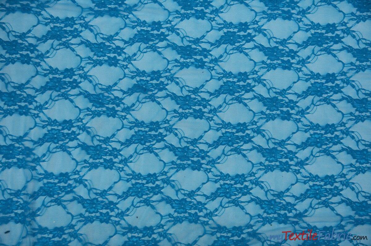 Very Soft Lingerie Stretch Lace | Giselle Floral Lace | Vintage Stretch Lace | 60" Wide | Multiple Colors | Lingerie Lace | Fabric mytextilefabric Yards Light Teal 