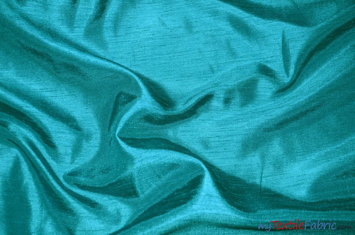 Shantung Satin Fabric | Satin Dupioni Silk Fabric | 60" Wide | Multiple Colors | Continuous Yards | Fabric mytextilefabric Yards Light Teal 