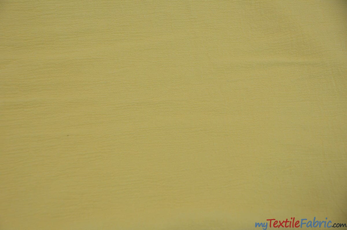 100% Cotton Gauze Fabric | Soft Lightweight Cotton Muslin | 48" Wide | Bolt Pricing | Multiple Colors Fabric mytextilefabric Bolts Light Yellow 
