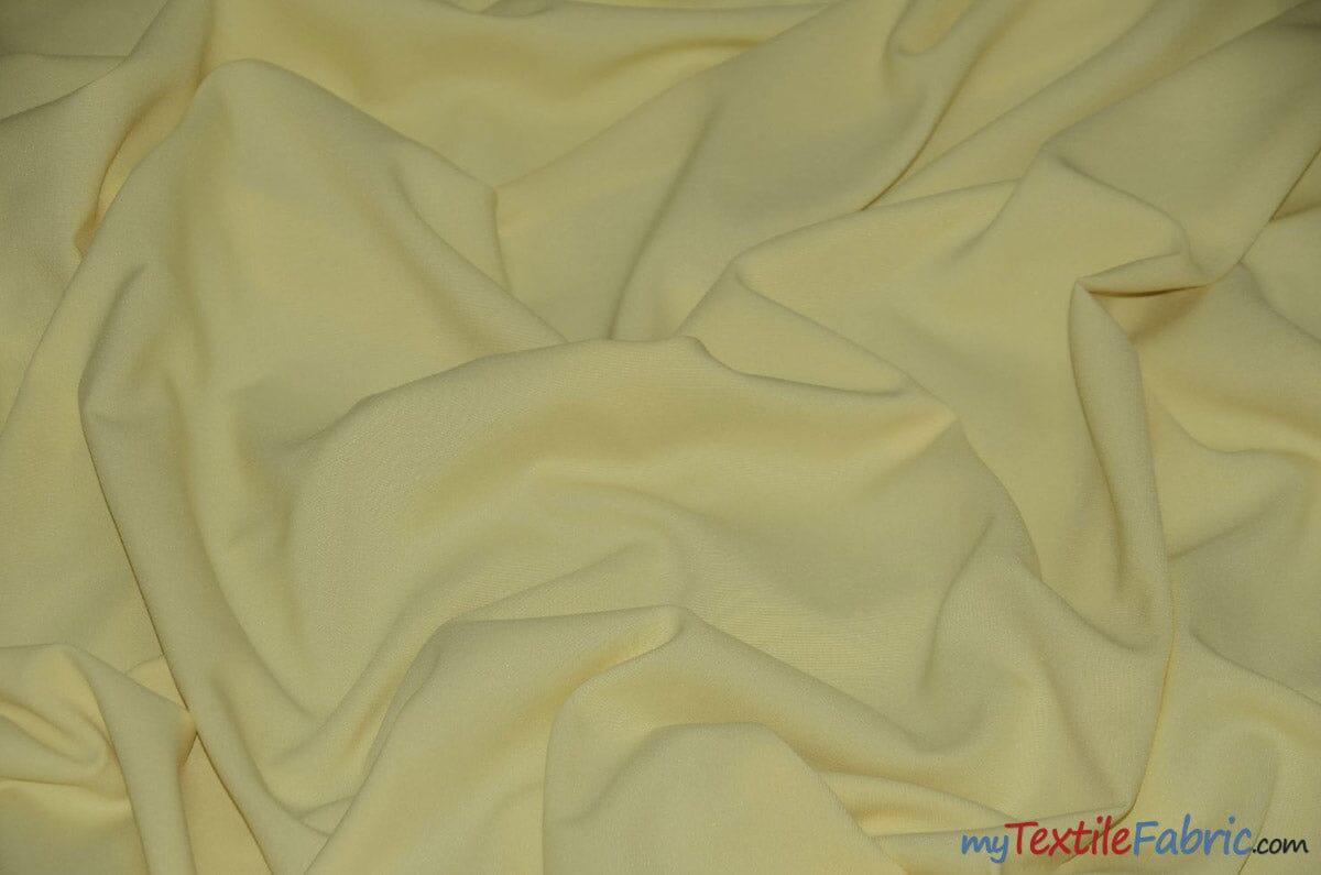 60" Wide Polyester Fabric Wholesale Bolt | Visa Polyester Poplin Fabric | Basic Polyester for Tablecloths, Drapery, and Curtains | Fabric mytextilefabric Bolts Light Yellow 