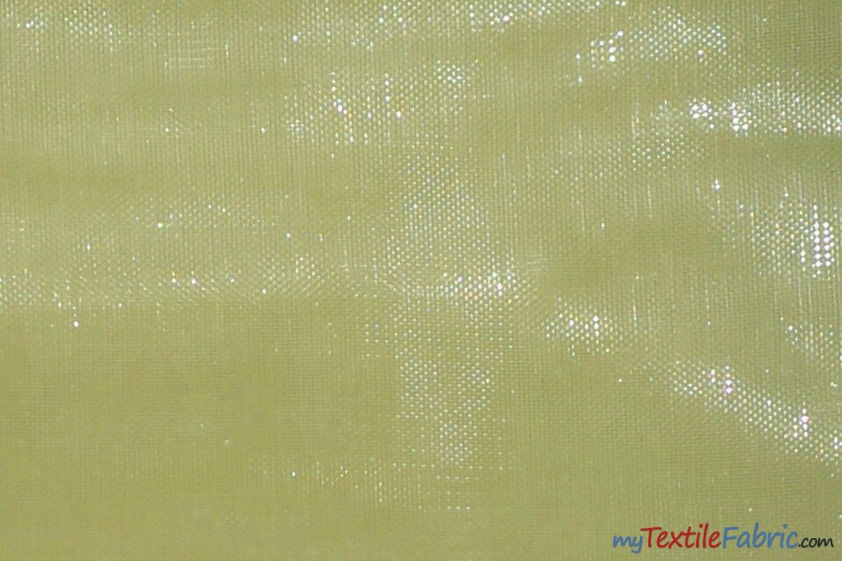 Soft and Smooth Mirror Organza Fabric | 60" Wide | Continuous Yards | Multiple Colors | Fabric mytextilefabric Yards Light Yellow 