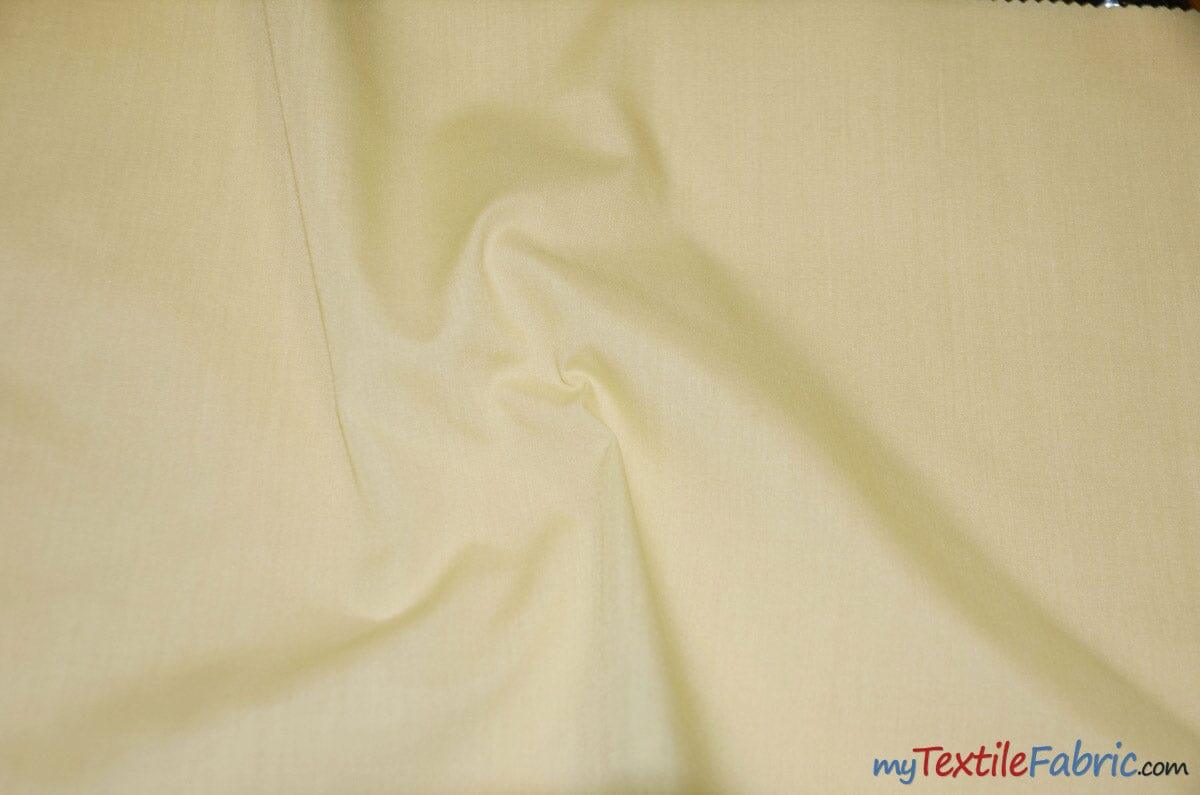 Polyester Cotton Broadcloth Fabric | 60" Wide | Solid Colors | Wholesale Bolt | Multiple Colors | Fabric mytextilefabric Bolts Light Yellow 