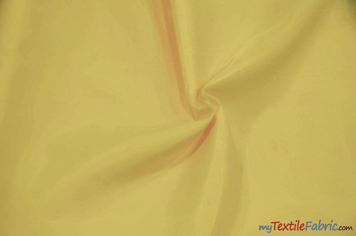 Polyester Lining Fabric | Woven Polyester Lining | 60" Wide | Sample Swatch | Imperial Taffeta Lining | Apparel Lining | Tent Lining and Decoration | Fabric mytextilefabric Sample Swatches Light Yellow 