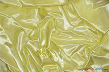 Load image into Gallery viewer, Silky Soft Medium Satin Fabric | Lightweight Event Drapery Satin | 60&quot; Wide | Economic Satin by the Wholesale Bolt | Fabric mytextilefabric Bolts Light Yellow 0018 