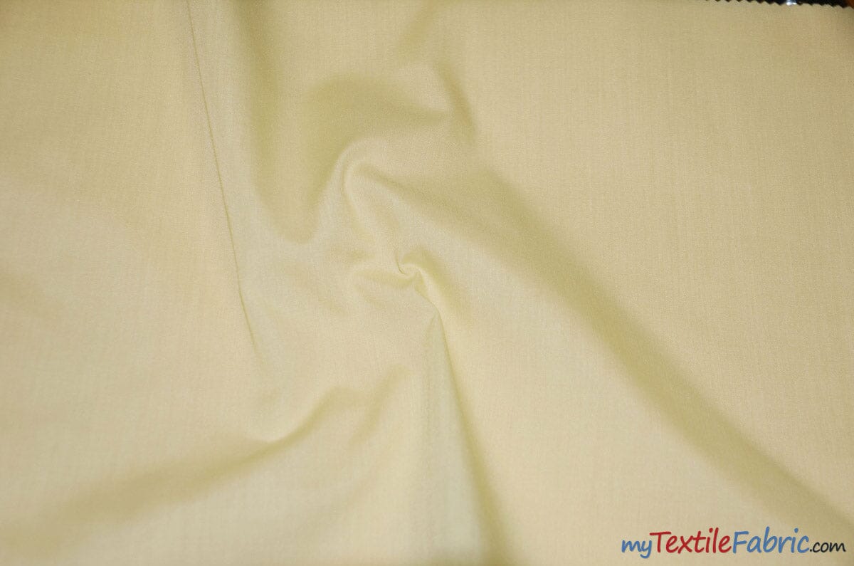 Polyester Cotton Broadcloth Fabric | 60" Wide | Solid Colors | Sample Swatch | Multiple Colors | Fabric mytextilefabric Sample Swatches Light Yellow 