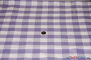 Gingham Checkered Fabric | Polyester Picnic Checkers | 1" x 1" | 60" Wide | Tablecloths, Curtains, Drapery, Events, Apparel | Fabric mytextilefabric Yards Lilac White 