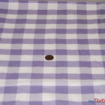 Load image into Gallery viewer, Gingham Checkered Fabric | Polyester Picnic Checkers | 1&quot; x 1&quot; | 60&quot; Wide | Tablecloths, Curtains, Drapery, Events, Apparel | Fabric mytextilefabric Yards Lilac White 
