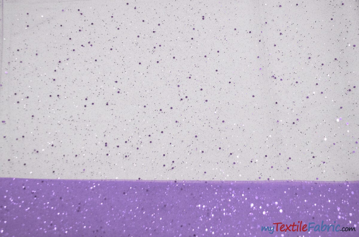 Tulle Glitter with Sequins and Glitter | 60" Wide | Multiple Colors | Glitter Tulle Fabric with Sequins Embellishments | Fabric mytextilefabric Yards Lilac 