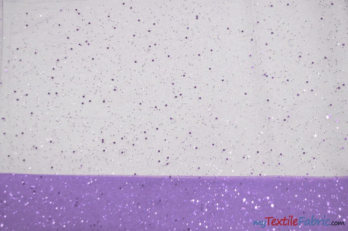 Tulle Glitter with Sequins and Glitter | 60" Wide | Multiple Colors | Glitter Tulle Fabric with Sequins Embellishments | Fabric mytextilefabric Yards Lilac 