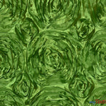 Load image into Gallery viewer, Rosette Satin Fabric | Wedding Satin Fabric | 54&quot; Wide | 3d Satin Floral Embroidery | Multiple Colors | Wholesale Bolt | Fabric mytextilefabric Bolts Lime 
