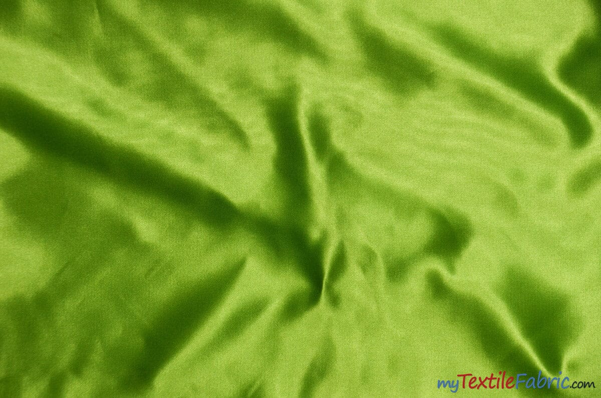 Bridal Satin Fabric | Shiny Bridal Satin | 60" Wide | Multiple Colors | Continuous Yards | Fabric mytextilefabric Yards Lime 