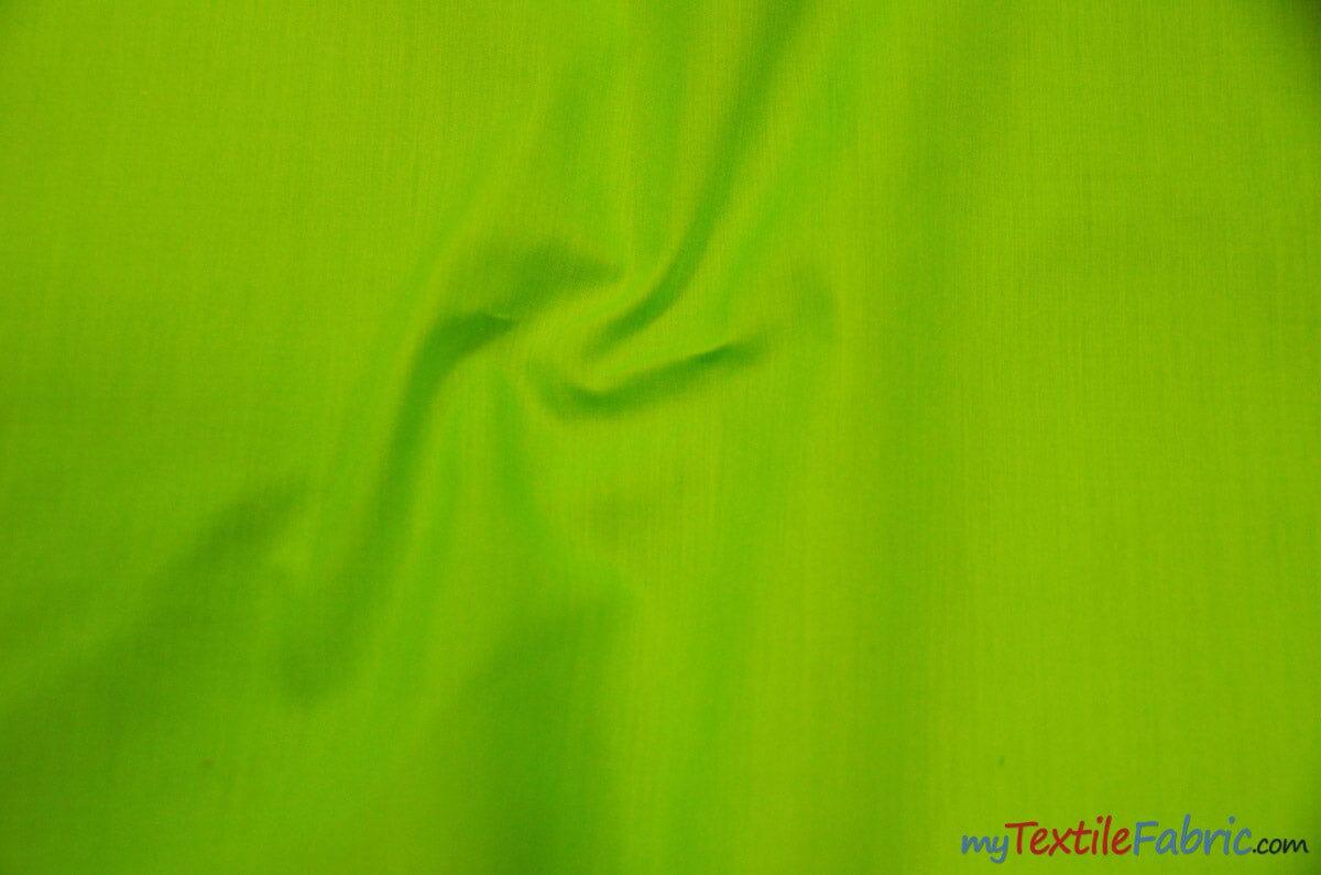 Polyester Cotton Broadcloth Fabric | 60" Wide | Solid Colors | Wholesale Bolt | Multiple Colors | Fabric mytextilefabric Bolts Lime 