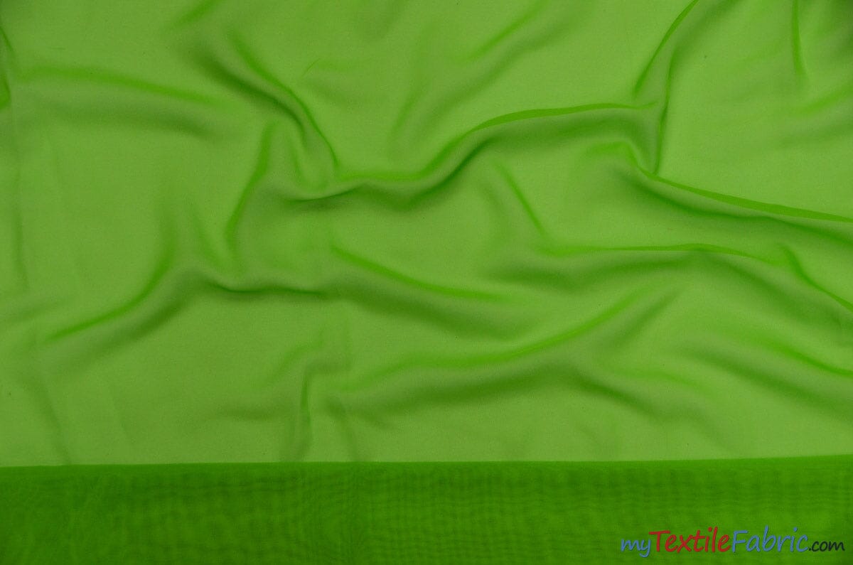 Chiffon Fabric | Super Soft & Flowy | 60" Wide | Sample Swatch | Fabric mytextilefabric Sample Swatches Lime 