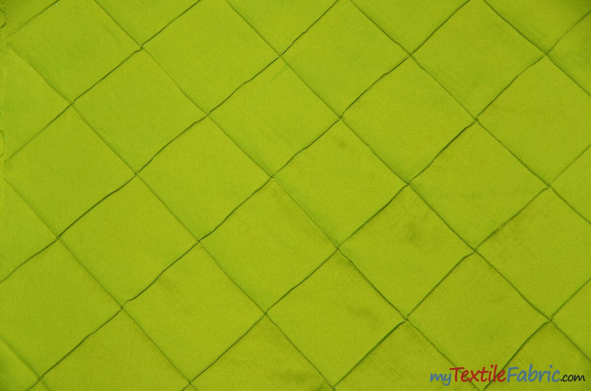 Taffeta Pintuck Fabric | 4"x4" Diamond | Diamond Taffeta Fabric | 58" Wide | Multiple Colors | Continuous Yards | Fabric mytextilefabric Yards Lime 