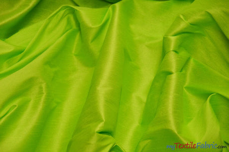 Polyester Silk Fabric | Faux Silk | Polyester Dupioni Fabric | Continuous Yards | 54" Wide | Multiple Colors | Fabric mytextilefabric Yards Lime 