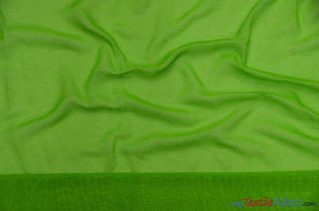 Chiffon Fabric | Super Soft & Flowy | 60" Wide | By the Continuous Yard | Multiple Colors | Fabric mytextilefabric Yards Lime 