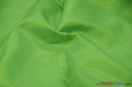 Polyester Silky Habotai Lining | 58" Wide | Super Soft and Silky Poly Habotai Fabric | Sample Swatch | Digital Printing, Apparel Lining, Drapery and Decor | Fabric mytextilefabric Sample Swatches Lime 