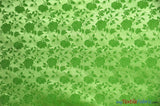 Satin Jacquard | Satin Flower Brocade | 60" Wide | Wholesale Bolt 65 Yards | Fabric mytextilefabric Bolts Lime 