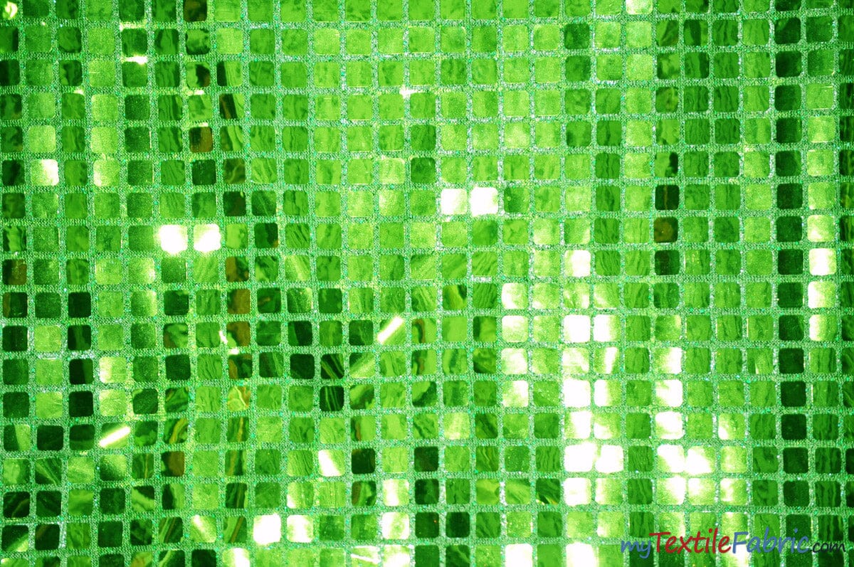 Square Sequins Fabric | Quad Sequins Fabric | 45" Wide | Multiple Colors | Decor and Costumes | Fabric mytextilefabric Yards Lime 