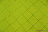 Taffeta Pintuck Fabric | 4"x4" Diamond | Diamond Taffeta Fabric | 58" Wide | Multiple Colors | Wholesale Bolt | Fabric mytextilefabric Bolts Lime 