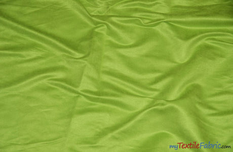 Suede Fabric | Microsuede | 40 Colors | 60" Wide | Faux Suede | Upholstery Weight, Tablecloth, Bags, Pouches, Cosplay, Costume | Sample Swatch | Fabric mytextilefabric Sample Swatches Lime 